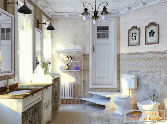 Style provençal traditionnel dans la salle de bain - photo d'une salle de bain dans une maison privée