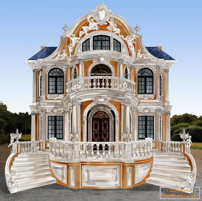 Projet de luxe d'une maison de style baroque.