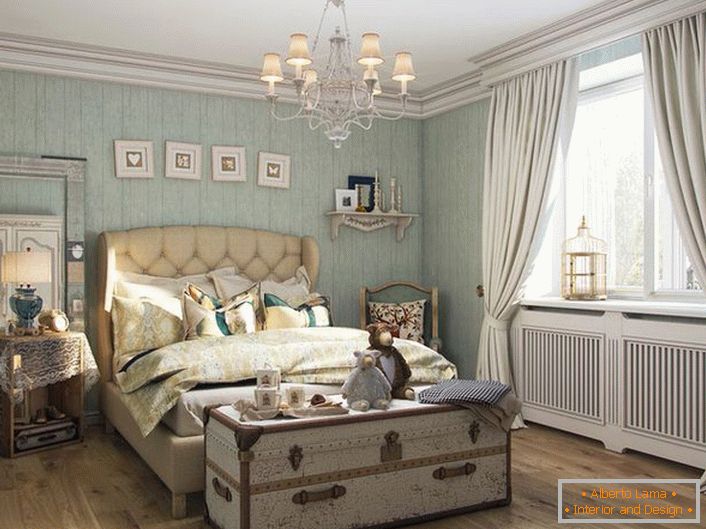 Une chambre confortable dans un style rustique dans la province de France Chateau.