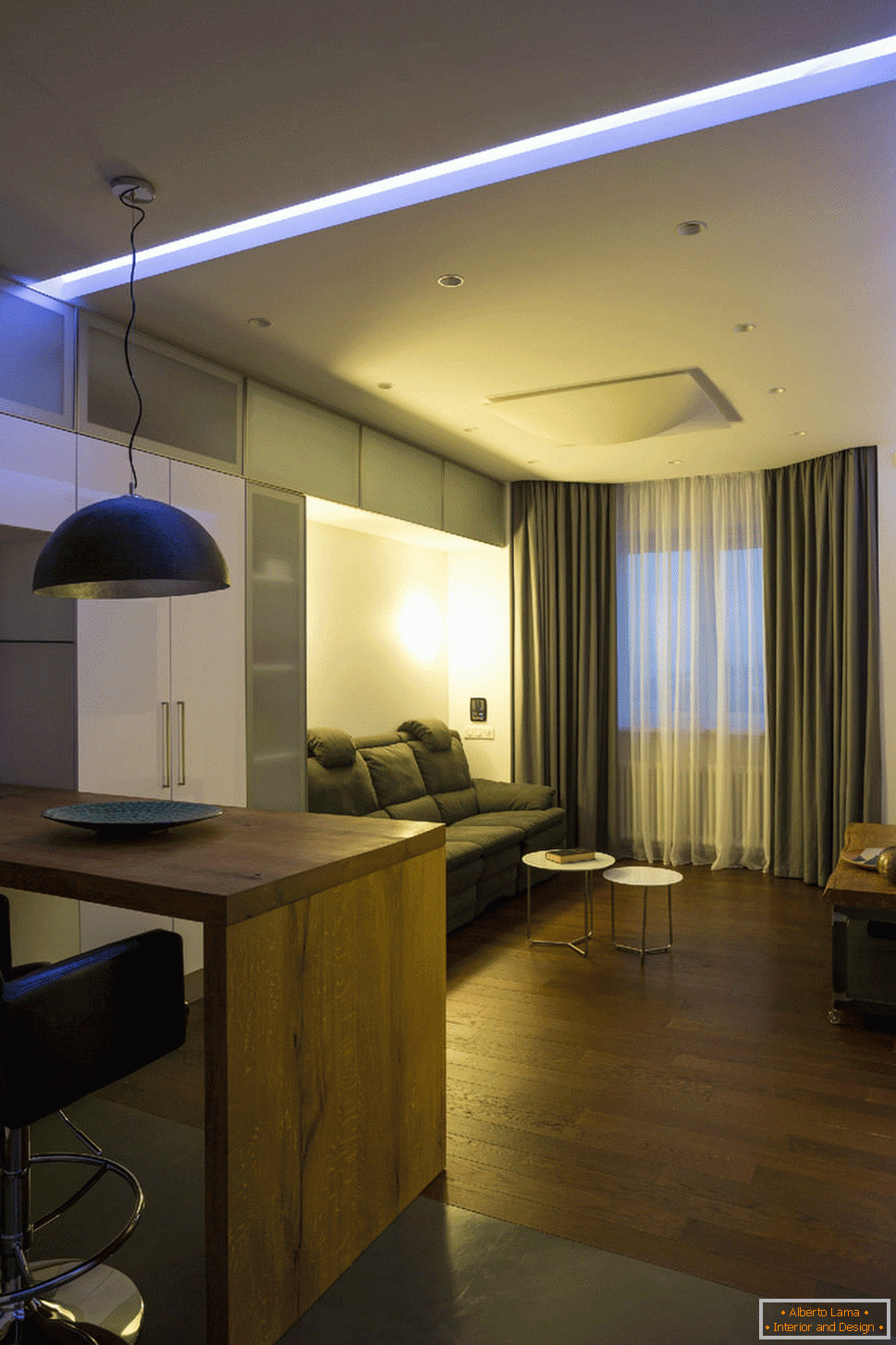 Illumination dans un appartement avec éclairage contrôlé