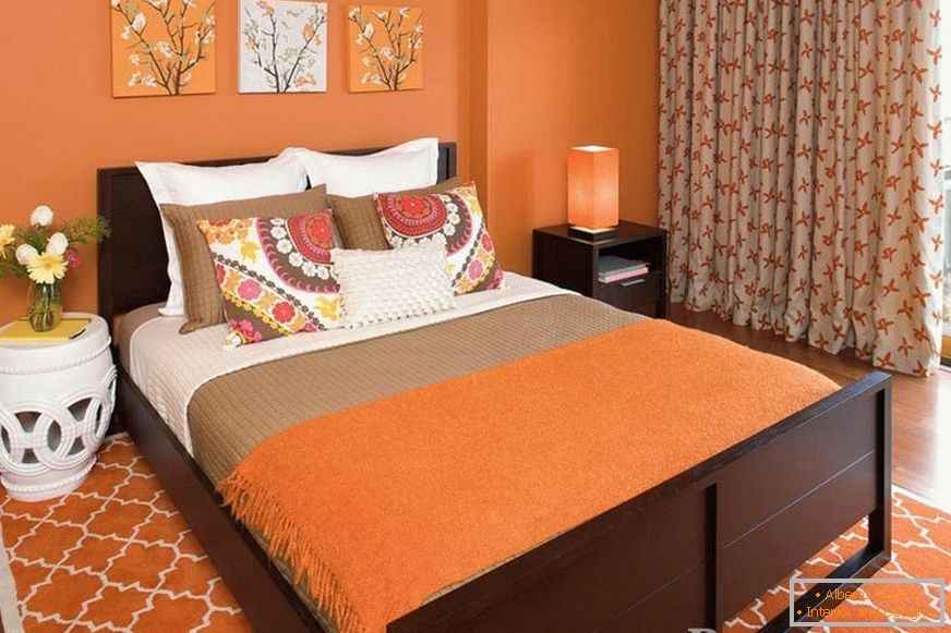 Chambre à coucher en orange