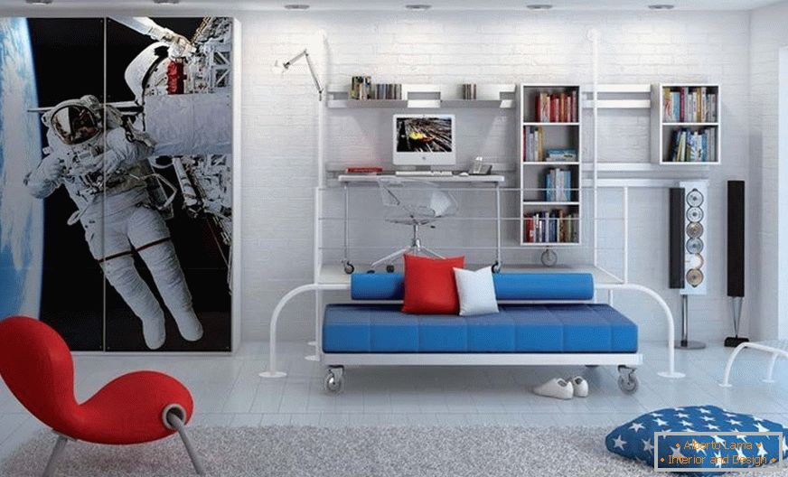 Chambre confortable dans le style de l'espace