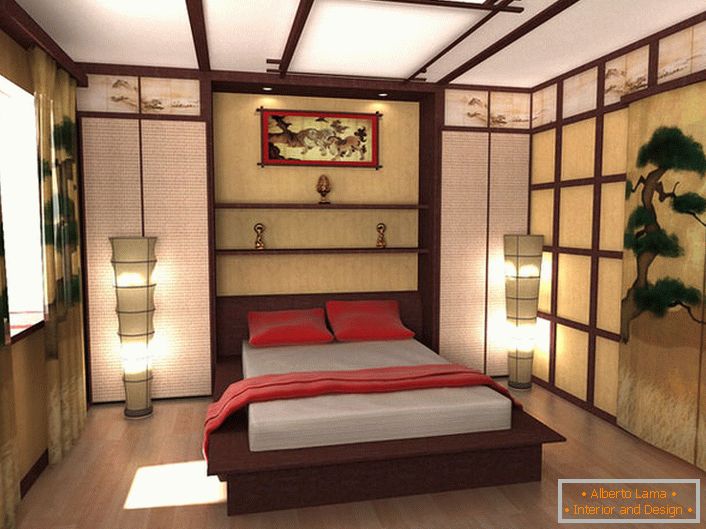 Le projet de conception d'une chambre dans le style du minimalisme japonais est l'œuvre d'un diplômé d'une université de Moscou. Une combinaison compétente de tous les détails de la composition rend la chambre élégante et orientale.