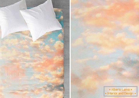 Linge de lit avec une impression en forme de ciel