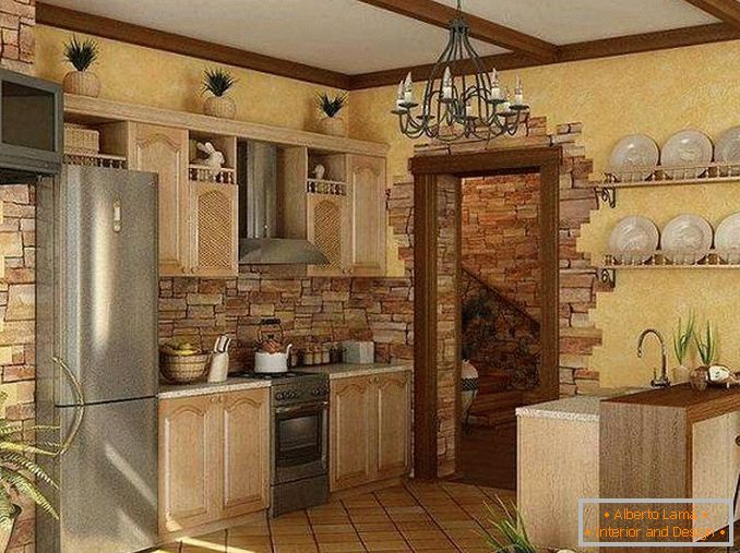 décoration des murs avec des pierres décoratives dans la cuisine, photo 9