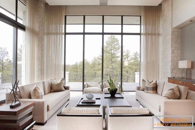 Grand appartement avec fenêtres panoramiques - photo intérieure