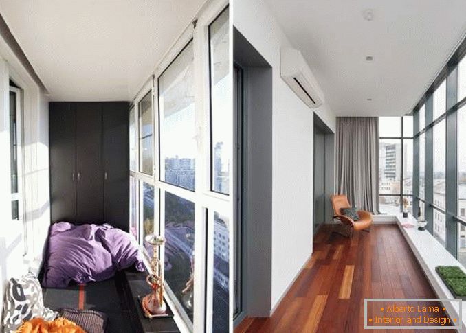 Conception d'un balcon avec fenêtres panoramiques - idées avec photo