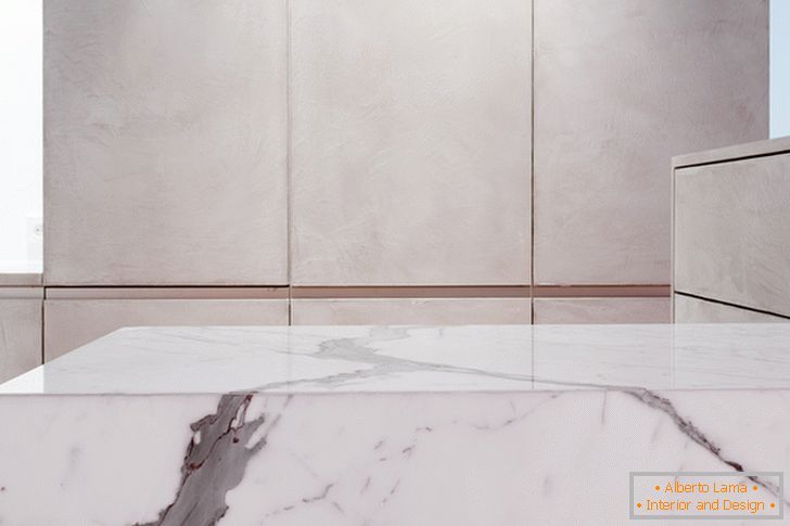 Surface du comptoir en marbre
