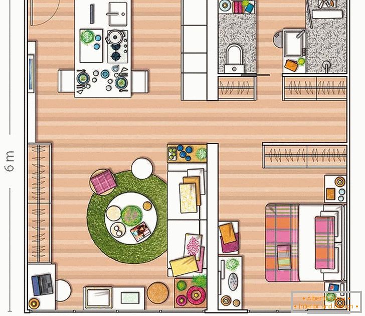 Le plan d'un petit appartement en Espagne