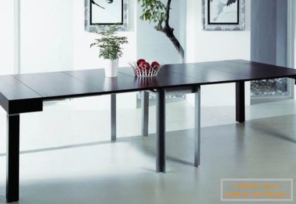 console de table pliante noire dans le design du salon