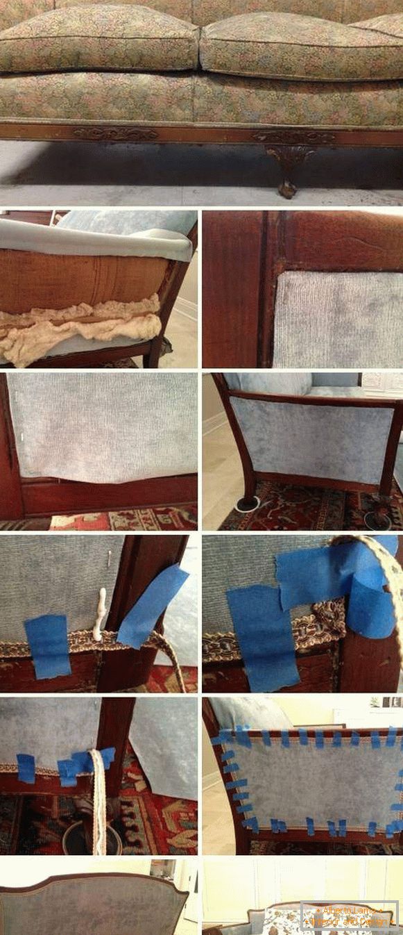 Remonter les meubles rembourrés avec vos mains - photo du canapé avant et après