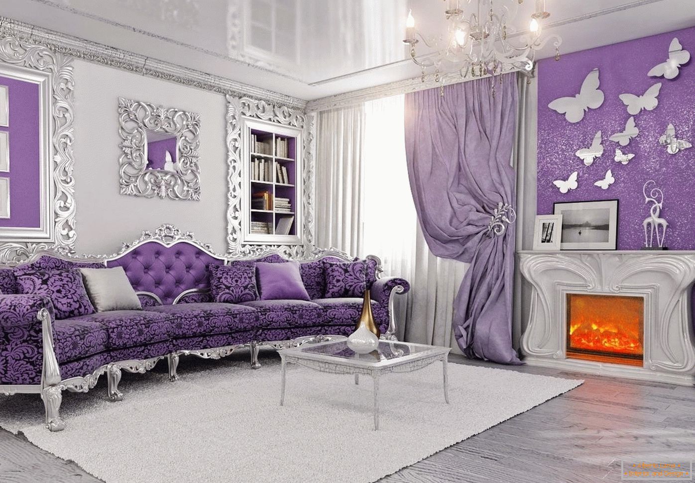 Salon gris-violet