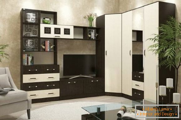 Armoire d'angle dans le salon, photo 44