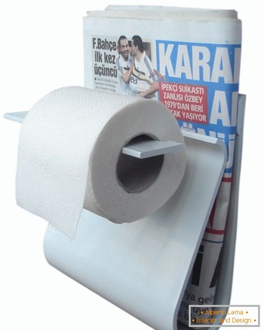 Porte papier toilette avec étagère pour un journal