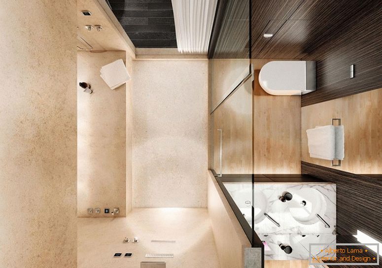 Design intérieur moderne d'une petite salle de bain