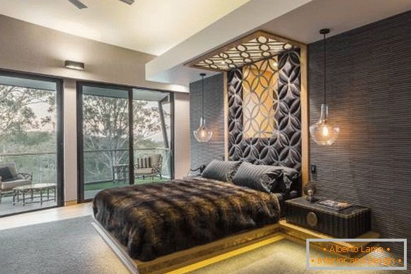 Chambre à coucher - photo de luxe moderne