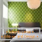 Texture verte sur les murs de la chambre