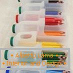 Boîtes de stockage de crayons de bouteilles en plastique