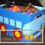 Enregistrement d'une boîte pour le stockage de jouets