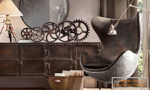 Décor et mobilier dans le style steampunk - photo à l'intérieur