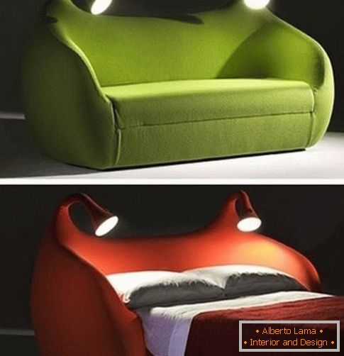 Canapé-lit dans un style futuriste