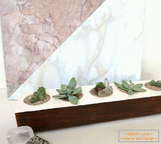 Pot rectangulaire pour plusieurs plantes