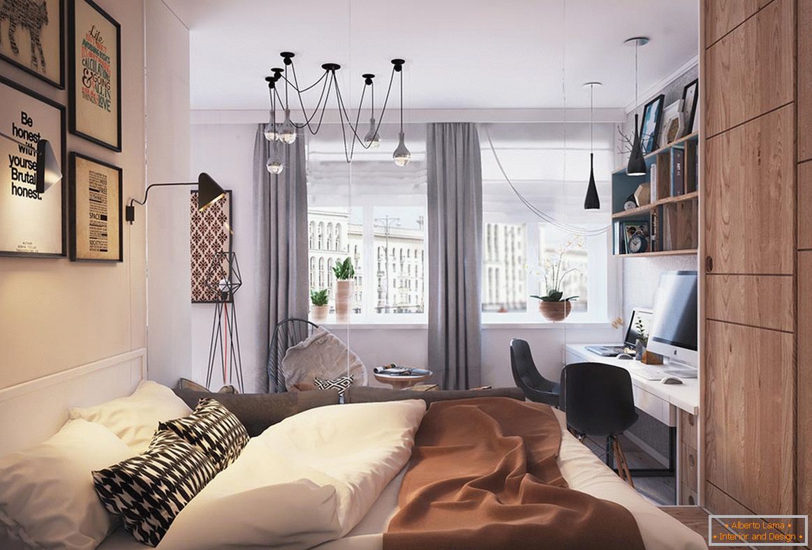 Chambre dans un petit appartement moderne
