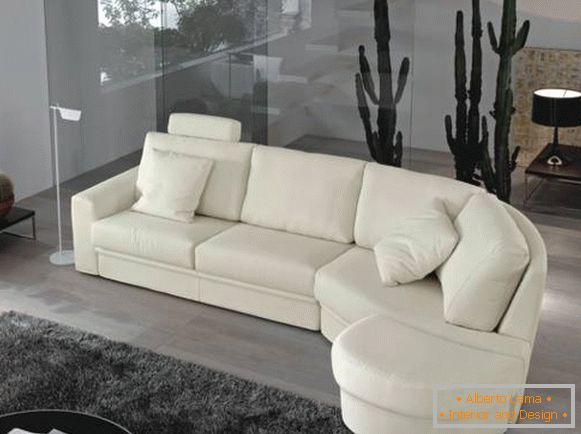 Canapé d'angle souple - photo en couleur blanche