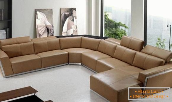 Meuble angulaire doux pour salon - photo de canapé d'angle