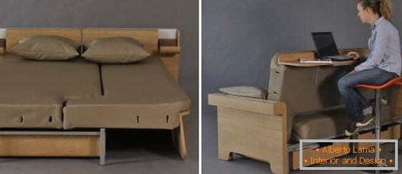 Canapé-lit avec étagère