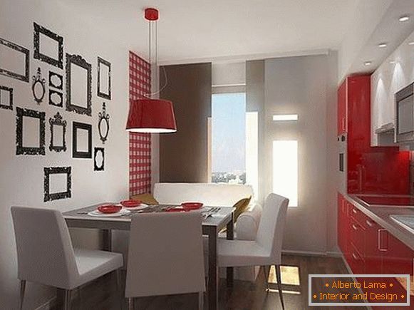 Concevoir une salle à manger dans la cuisine - photo design des murs