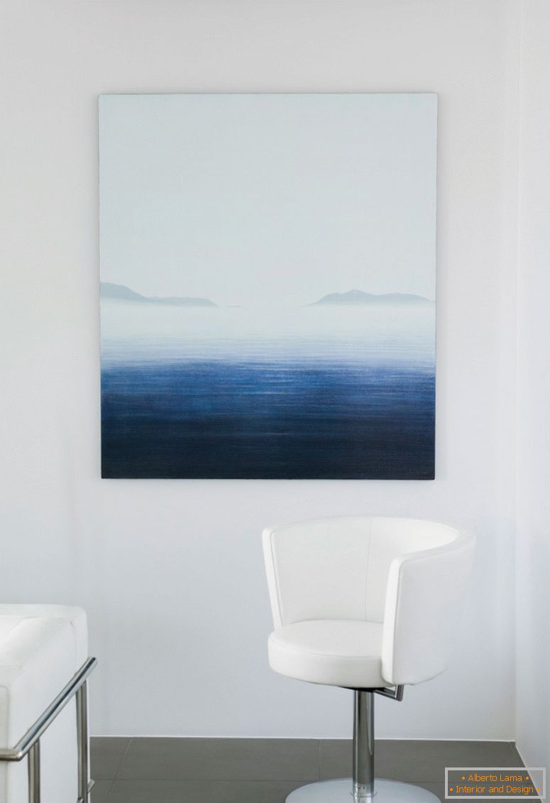 Peinture avec vue sur la mer sur le mur