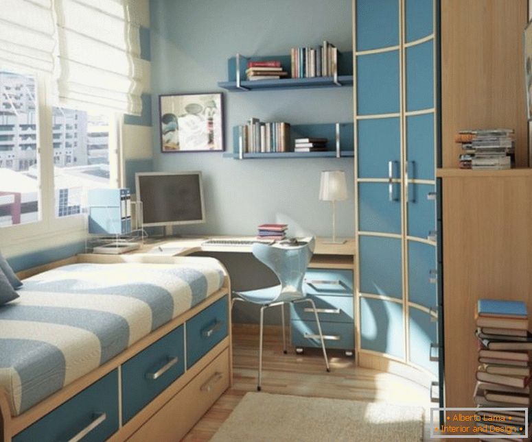 fascinante-idées-pour-adolescence-chambre-décor-avec-cabinet étroit