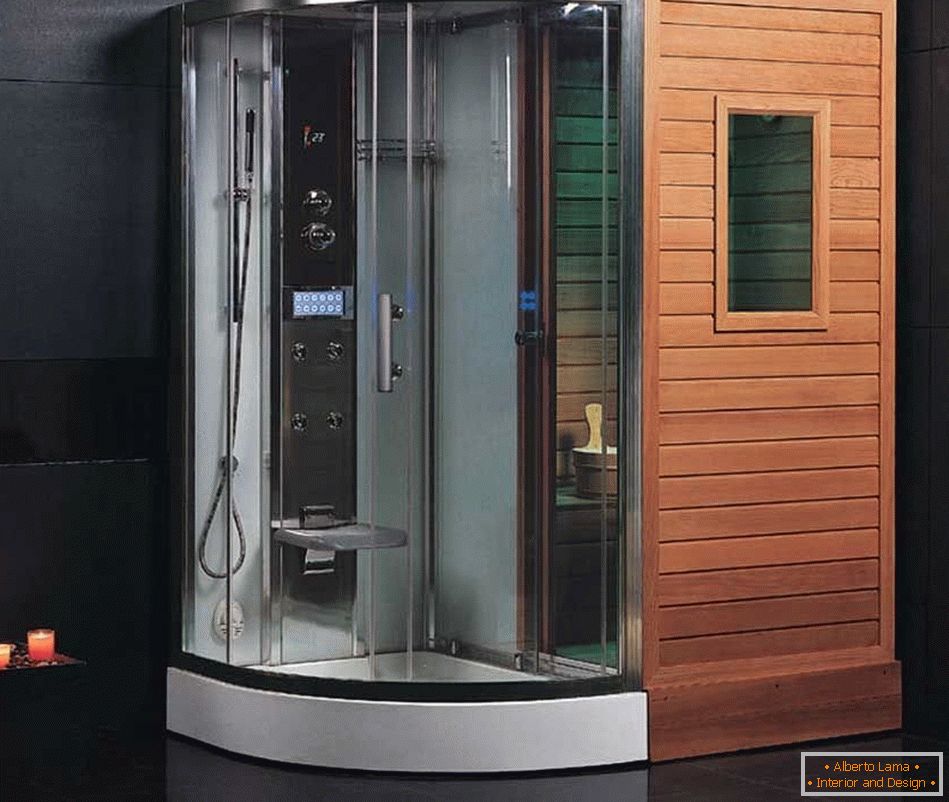 Cabine de douche avec sauna
