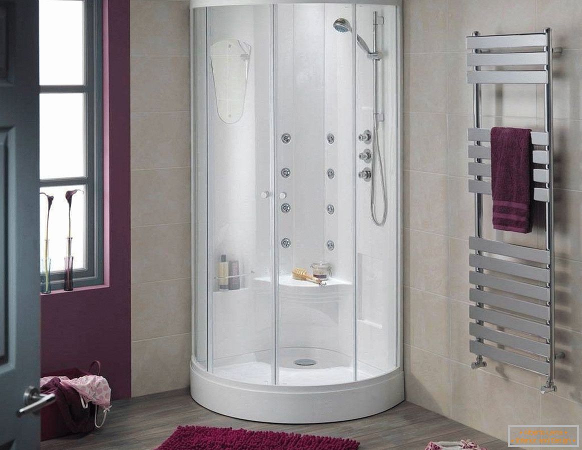 Cabine de douche avec hydromassage et siège