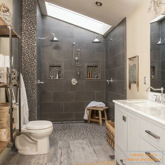 Rénovation de salle de bain en style loft - les meilleures idées 2016