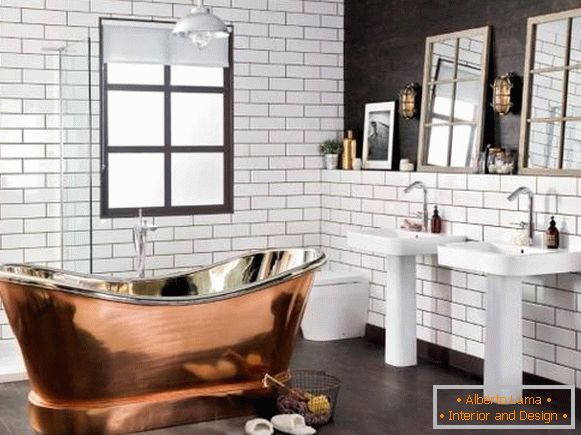Design de salle de bains de luxe de style loft - photo