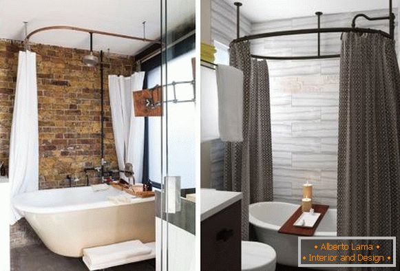 Salle de bain de style loft - petit espace sur la photo
