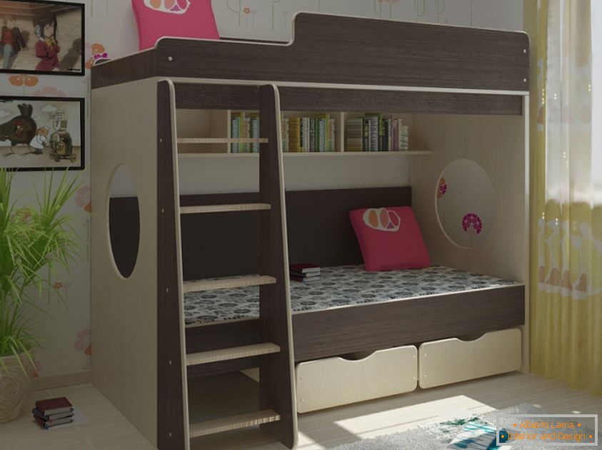 Design d'intérieur avec un lit superposé