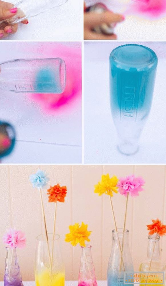 Comment faire un vase à partir d'une bouteille avec une peinture en aérosol