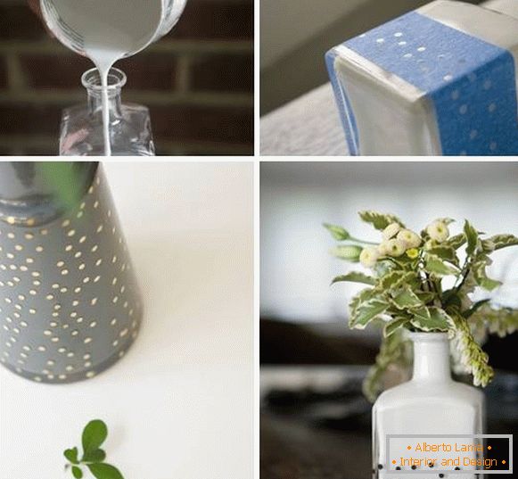 Comment décorer un vase d'une bouteille en verre avec vos propres mains - photo