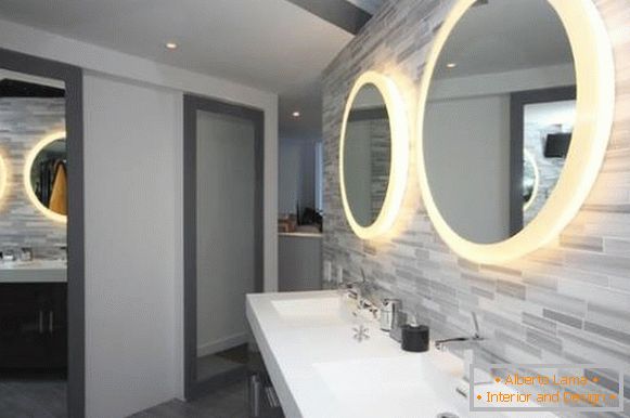 Miroir rond pour salle de bain avec lumière