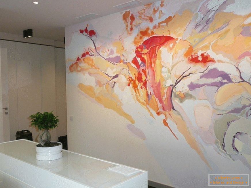 Peindre avec des peintures acryliques стен в интерьере