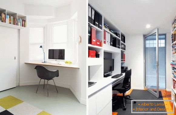Comment équiper un bureau à domicile: meubles, armoires, étagères